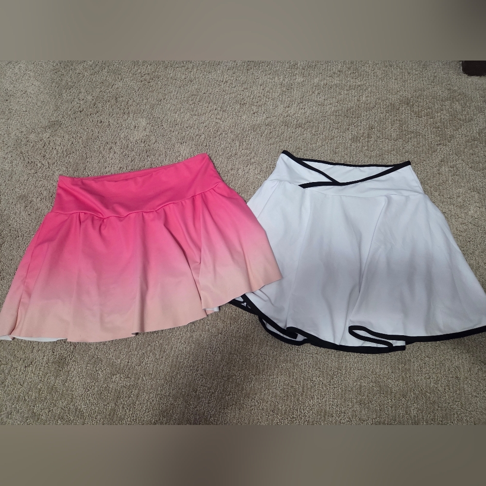 SHEIN Pink Ombre and White Skirt Duo lot Size Small
